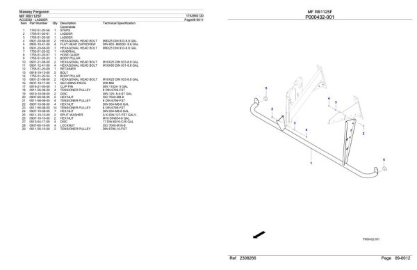Massey Ferguson MF RB1125F Parts Catalog 1742992130 2