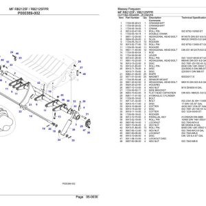 Massey Ferguson MF RB2125F RB2125FPR Parts Catalog 1745992130 1