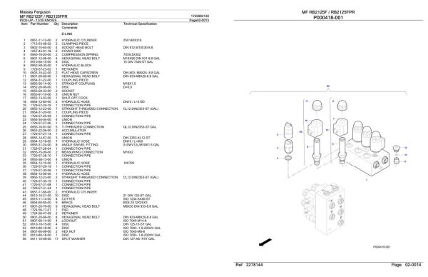Massey Ferguson MF RB2125F RB2125FPR Parts Catalog 1745992130 2