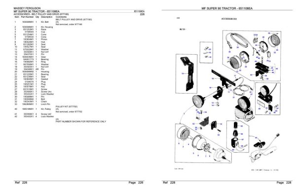 Massey Ferguson MF Super 90 Tractor Parts Catalog 651108EA 2