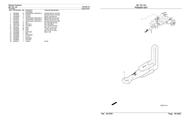 Massey Ferguson MF TW 130 Parts Catalog 4820992130 2