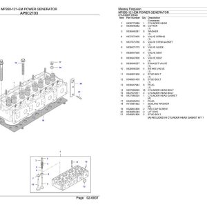 Massey Ferguson MF950 121 EM Power Generator Parts Catalog 891191915 1
