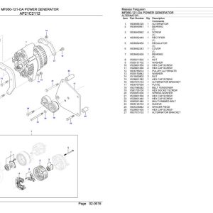 Massey Ferguson MF950 121 OA Power Generator Parts Catalog 891191913 1