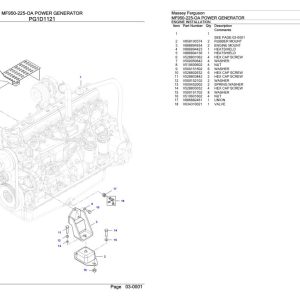 Massey Ferguson MF950 225 OA Power Generator Parts Catalog 891191925 1