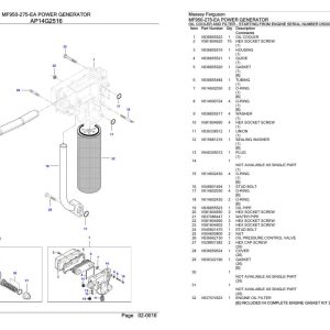 Massey Ferguson MF950 275 EA Power Generator Parts Catalog 891191934 1