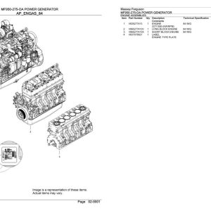 Massey Ferguson MF950 275 OA Power Generator Parts Catalog 891191931 1