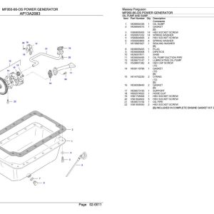Massey Ferguson MF950 66 OS Power Generator Parts Catalog 891191902 1