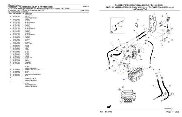 Massey Ferguson TH.6534 ST4 Telescopic Handler Parts Catalog 6246277 1