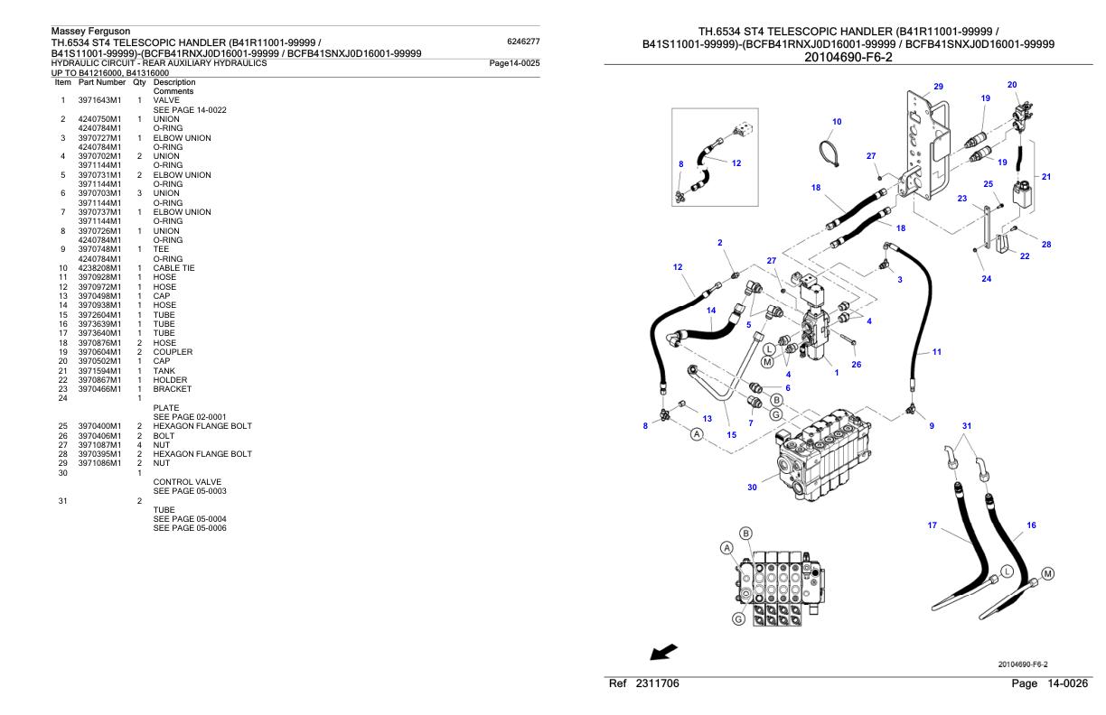Massey Ferguson TH.6534 ST4 Telescopic Handler Parts Catalog 6246277 1