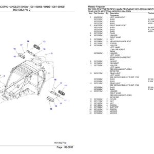 Massey Ferguson TH.7030 ST4 Telescopic Handler Parts Catalog 6246450 1