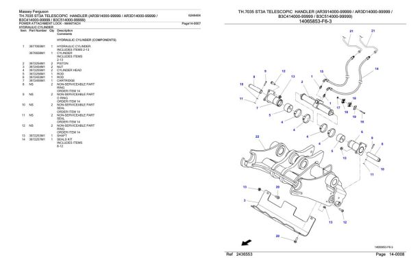 Massey Ferguson TH.7035 ST3A Telescopic Handler Parts Catalog 6246404 2