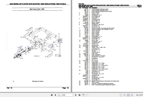New Idea Air Planter 9000 Series Parts Catalog 988014A 2
