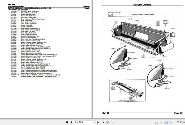 New Idea Combine 525 2890 Parts Catalog W448076 2