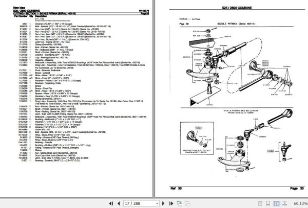 New Idea Combine 525 2890 Parts Catalog W448076 3