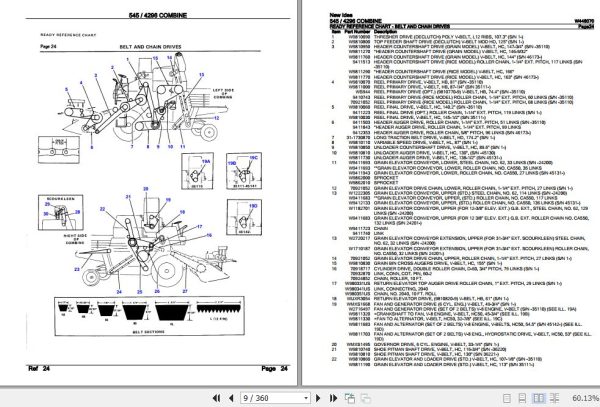 New Idea Combine 545 4296 Parts Catalog W448070 2