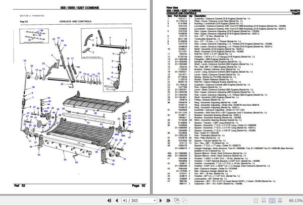 New Idea Combine 555 5555 5297 Parts Catalog W448078 3