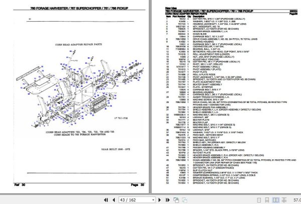 New Idea Forage Harvester 760 Superchopper 767 Pickup 761 766 Parts Catalog 986334 2