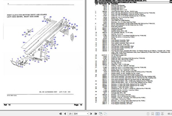 New Idea Gathering Unit 305 319 Parts Catalog 986345 3