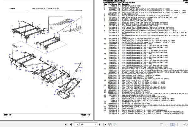 New Idea Grain Head 900 Series Parts Catalog W448094A 2