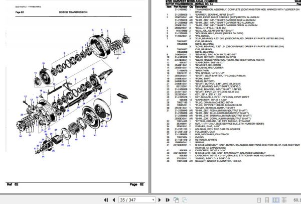New Idea Harvest Boss Axial Combine 9720 Parts Catalog W448095 3