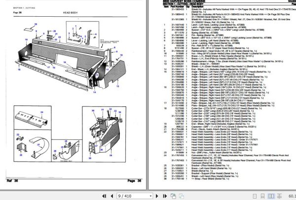 New Idea Harvest Boss Combine 8600 Parts Catalog W448063D 2