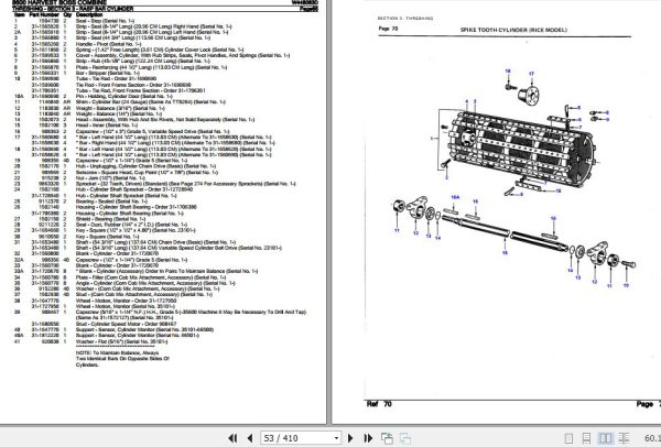 New Idea Harvest Boss Combine 8600 Parts Catalog W448063D 3