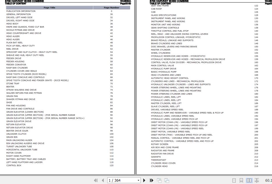 New Idea Harvest Boss Combine 8700 Parts Catalog W448082A 1