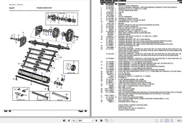 New Idea Harvest Boss Combine 8700 Parts Catalog W448082A 3