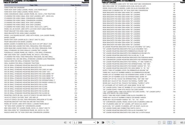 New Idea Hydraulic Loaders Attachments Parts Catalog 986355 1