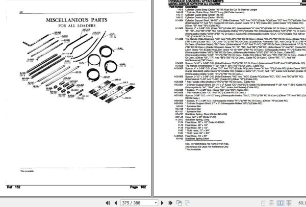New Idea Hydraulic Loaders Attachments Parts Catalog 986355 3