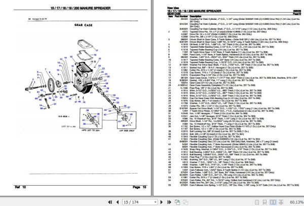 New Idea Manure Spreader 15 17 18 19 200 Parts Catalog 986339 2