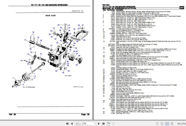New Idea Manure Spreader 15 17 18 19 200 Parts Catalog 986339 3