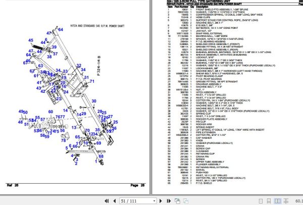 New Idea Pull Type Gathering Unit 324 325 2 Row Parts Catalog 985787 2