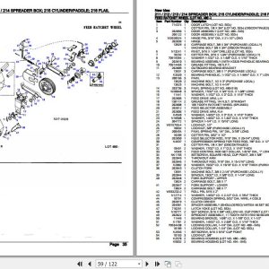 New Idea Spreader Box 211 212 213 214 Cylinder Paddle 215 Flail 216 Parts Catalog S54 1
