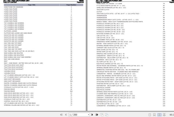 New Idea Uni Power Unit 701 702 702D Parts Catalog 986364 1
