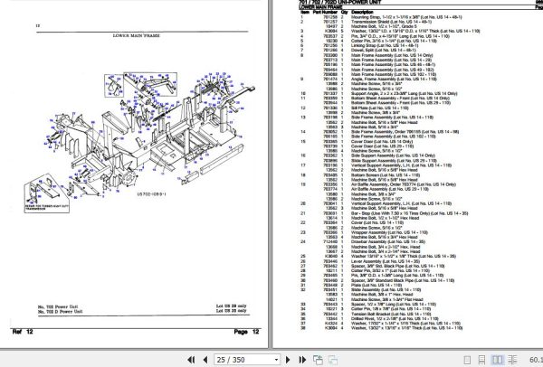 New Idea Uni Power Unit 701 702 702D Parts Catalog 986364 3