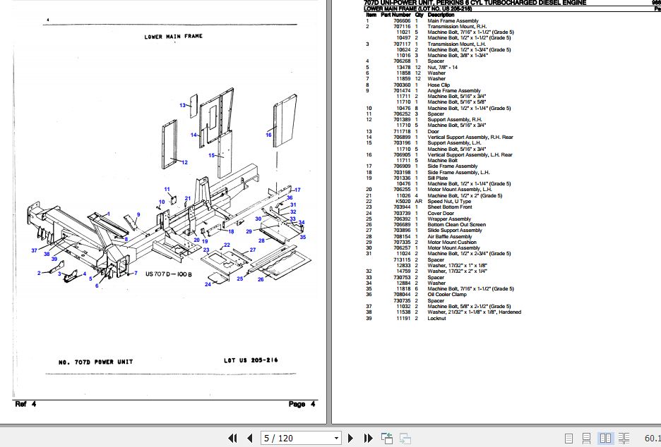 New Idea UniPower Unit 707D Parts Catalog 986366