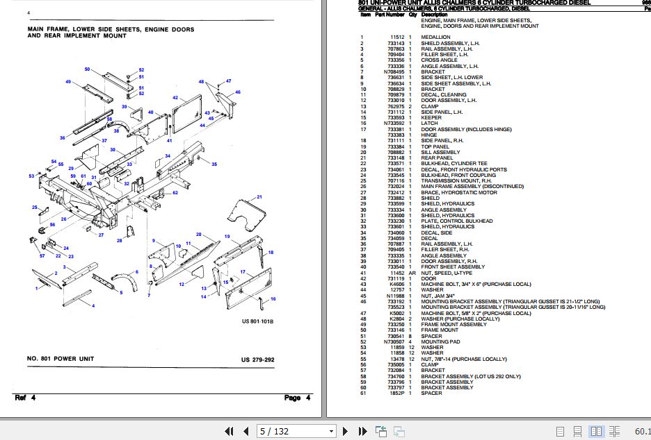 New Idea UniPower Unit 801 Parts Catalog 986057