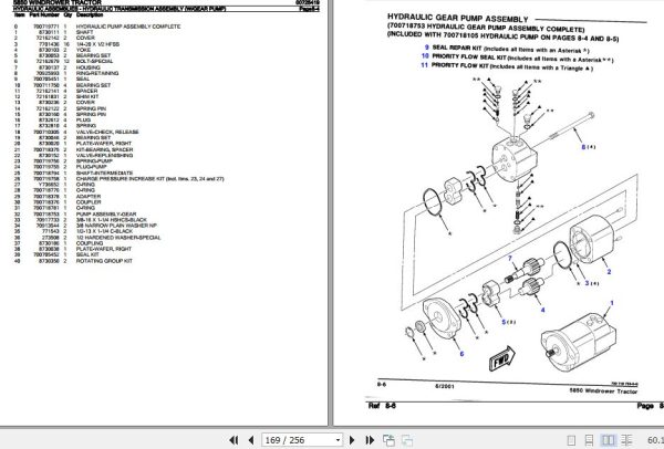 New Idea Windrower Tractor 5850 Parts Catalog 00725419 3