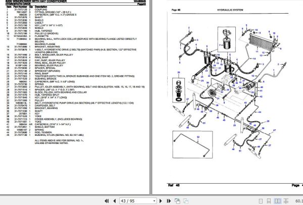 New Idea Windrower With Hay Conditioner 6200 Parts Catalog W448084B 3