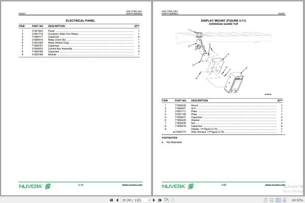 Nuvera Fuel Cell System C95A 33 A2D1 Parts Manual 31002995 2021 2