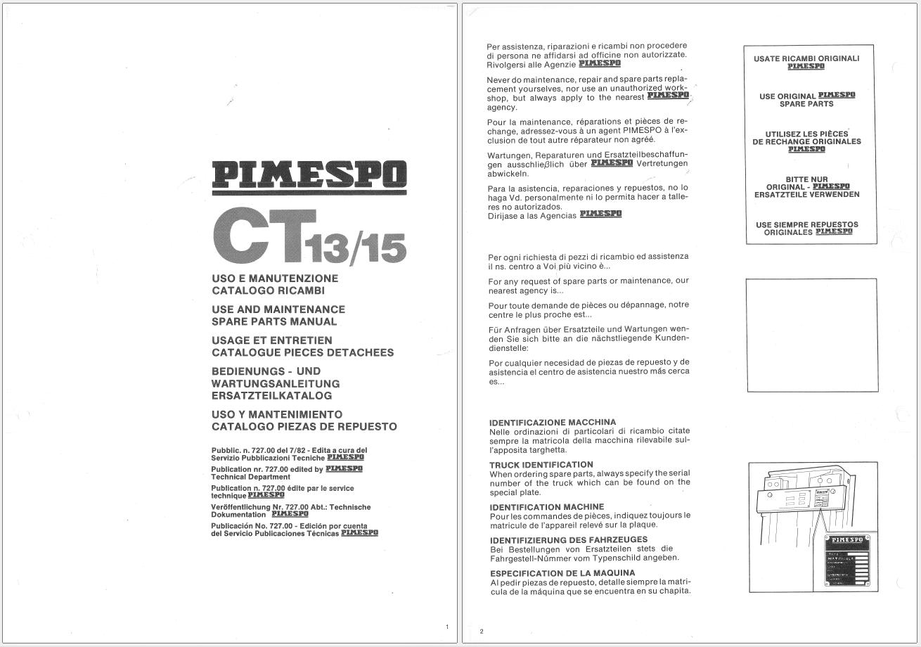 OM Pimespo Forklift PDF 3.34GB Spare Parts Catalog 1