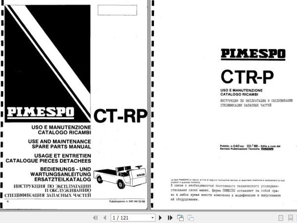 OM Pimespo Forklift PDF 3.34GB Spare Parts Catalog Collection 1