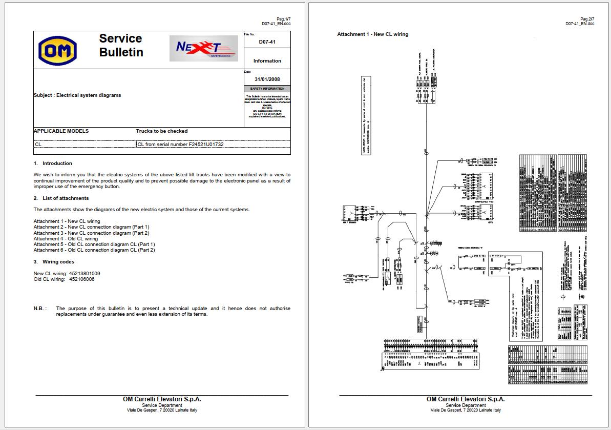 OM Pimespo Forklift PDF 352MB Technical Service Bulletin Collection 2