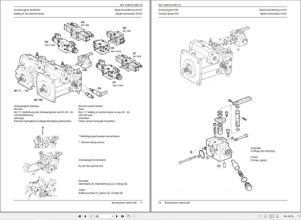 Rexroth A4VG71 to A4VG180 Series 32 Repair Manual RDE92003 02 R DE EN 2