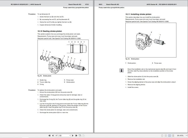 Rexroth Axial Piston Variable Pump A4VG Series 40 Repair Manual 2