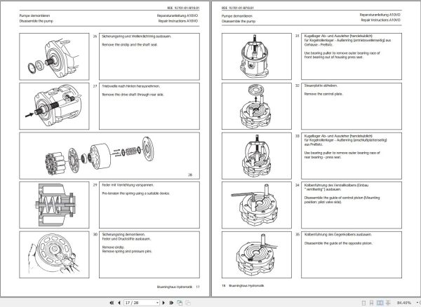 Rexroth Mobile Hydraulics A10VO45 DFLR Series 31 Repair Manual RDE92701 01 R EN DE 2