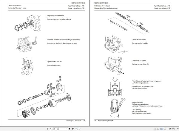 Rexroth Mobile Hydraulics A4VG40 A4VG56 Series 32 Repair Manual RDE92003 01 R EN DE 2