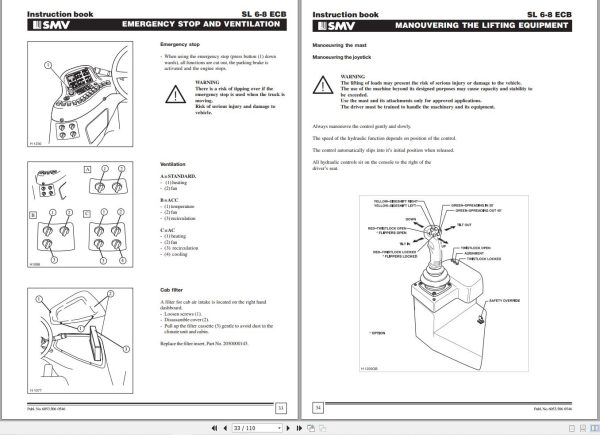 SMV Forklift SL 6 8 ECB Instruction Manual 2