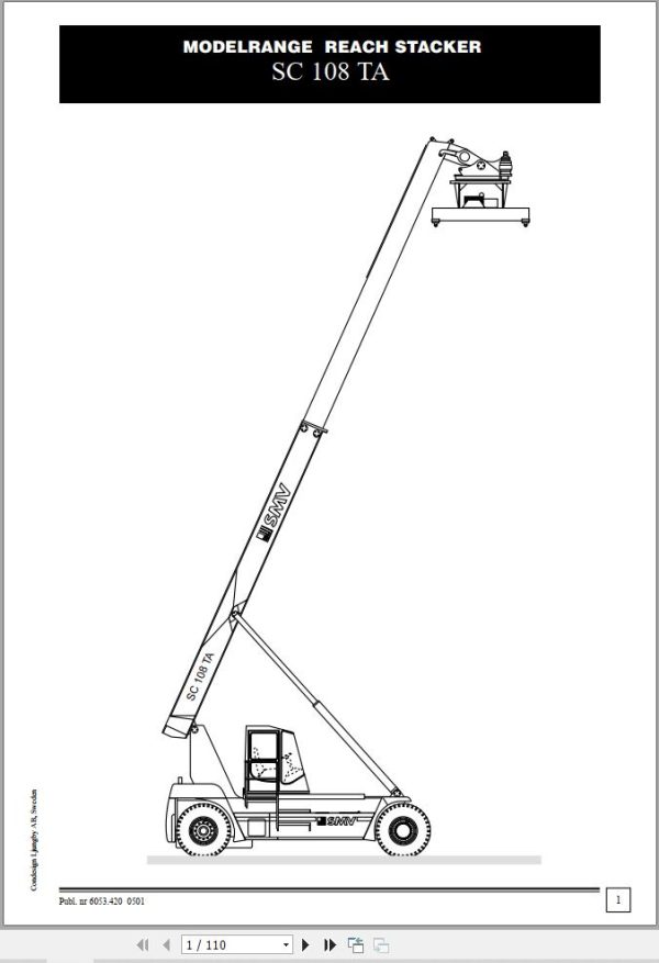 SMV Reach Stacker SC 108 TA Diagram and Instruction Manual 1